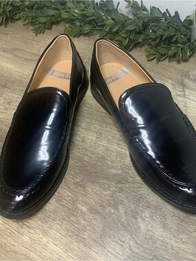 Rag & Co Womens Patent Leather Loafers Size 7.5 Black Corleone Style